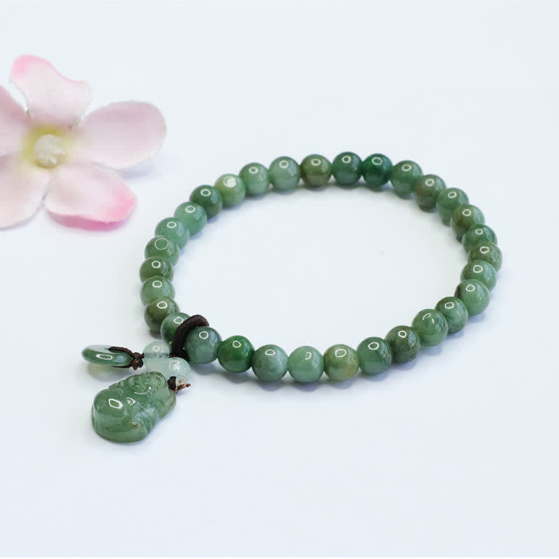 Carmiora Lachender Buddha Cyan Jade Heilarmband