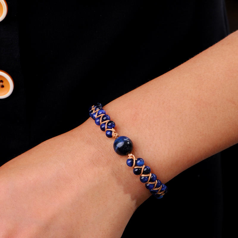 Carmiora Divine Blue Tiger Eye Stone Schutzarmband