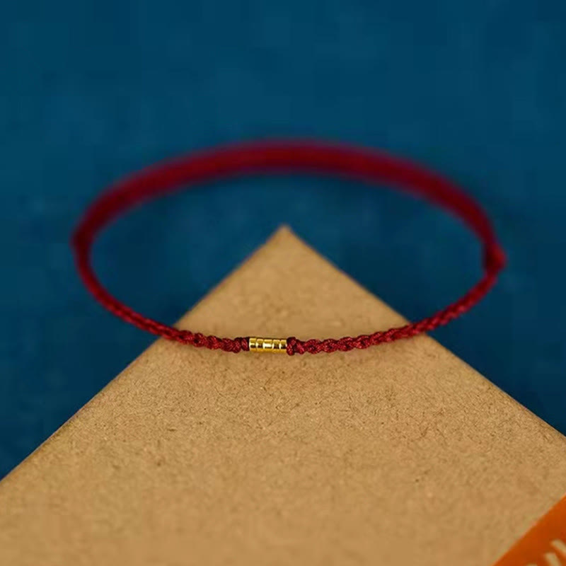 Carmiora Lucky Golden Bead geflochtenes Armband-Fußkettchen