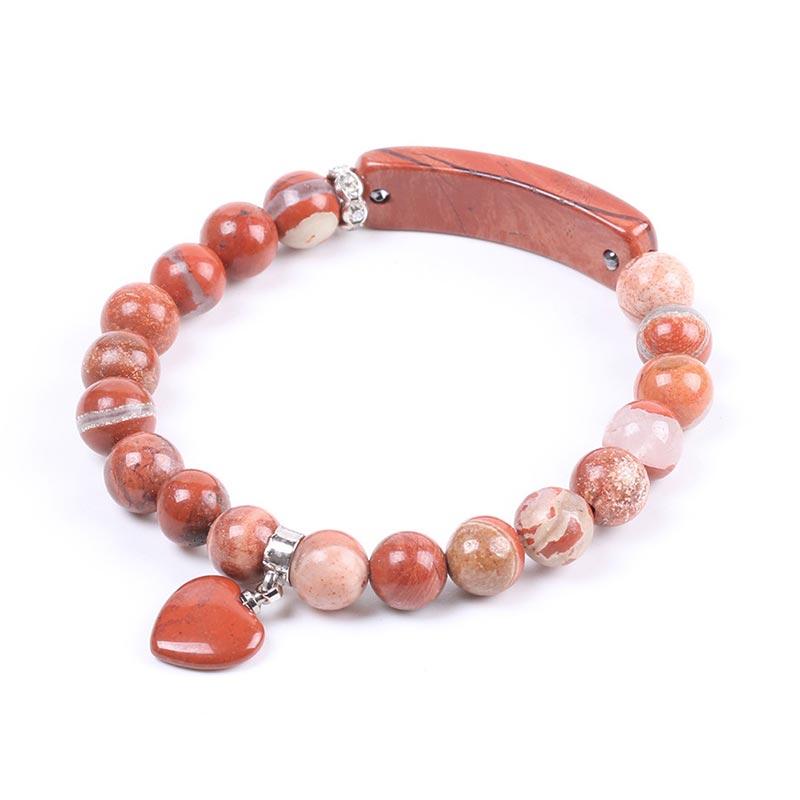 Carmiora natürliches Quarz-Liebes-Herz-Heilperlen-Armband