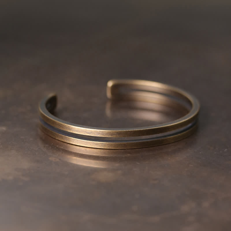 Carmiora Rustikales Kupfer-Glücks-Wikinger-Manschettenarmband