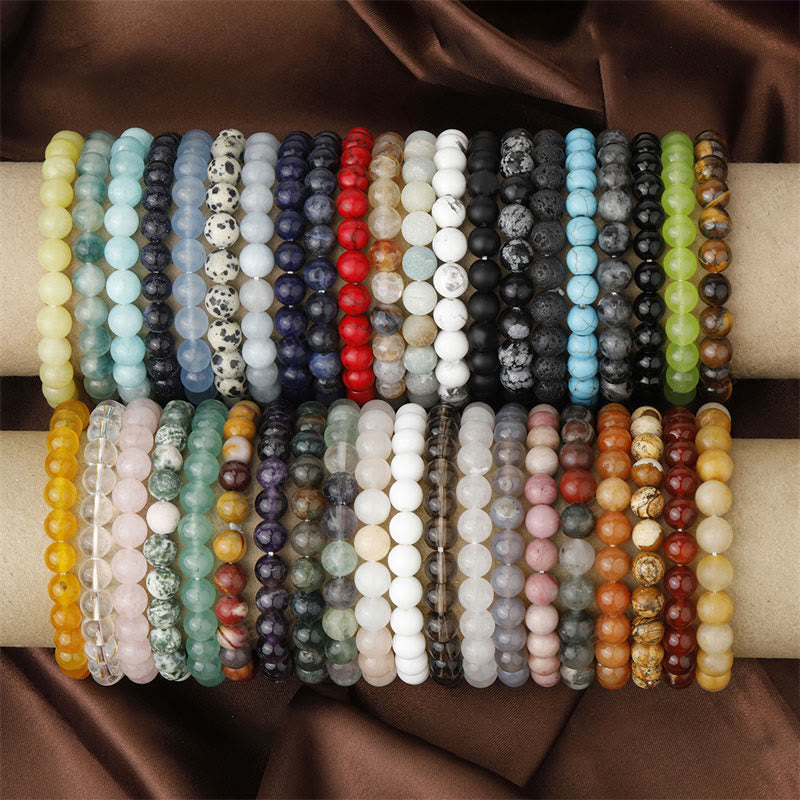 Carmiora Naturstein-Quarz-Heilperlen-Armband