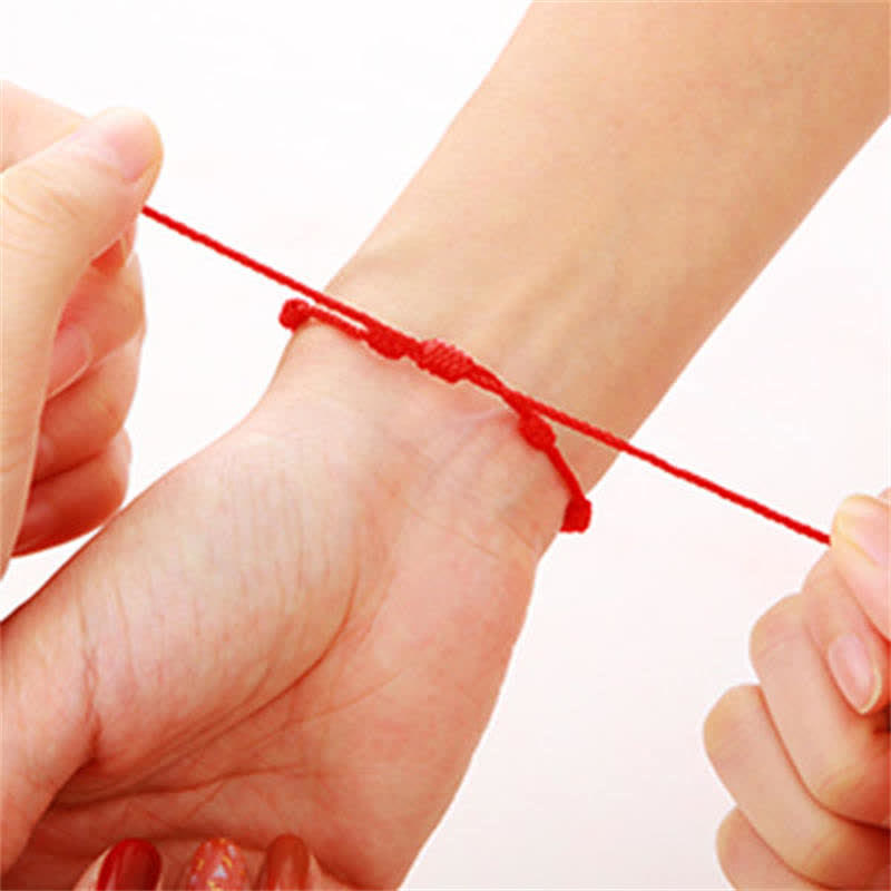 Carmiora 4-teiliges Evil Eye Seven Knot Red String Schutzarmband