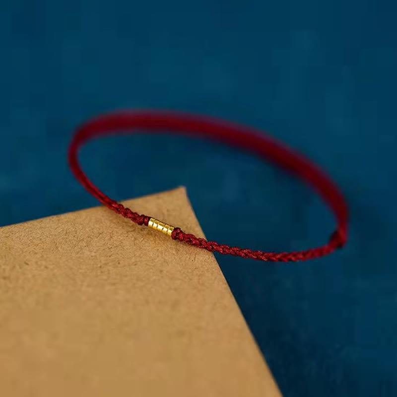 Carmiora Lucky Golden Bead geflochtenes Armband-Fußkettchen