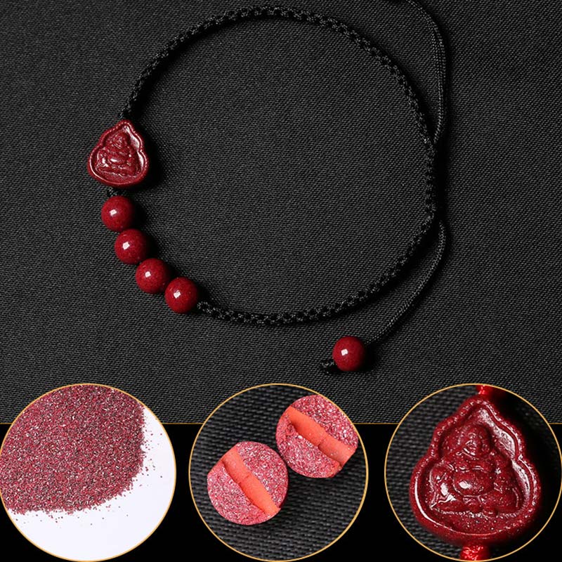 Carmiora Lachender Buddha Avalokitesvara Zinnober-Segen-Armband