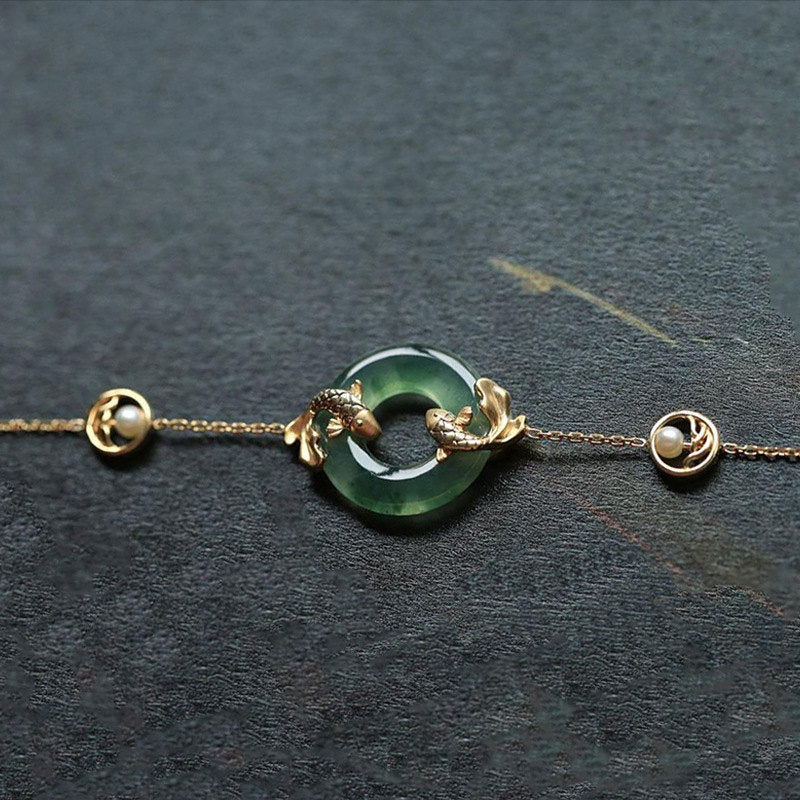 Carmiora Cyan Jade Koi Fisch Heilharmonie Armband