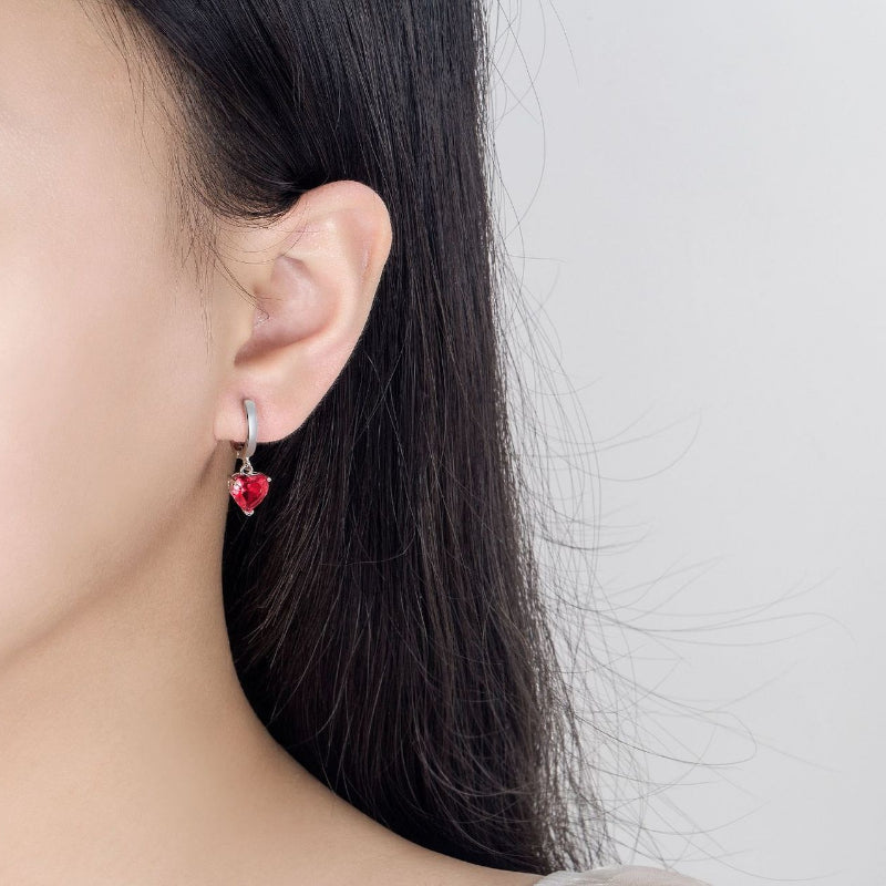 Elegantes 925 Silber Herz Schmuckset - Ring, Ohrringe, Halskette