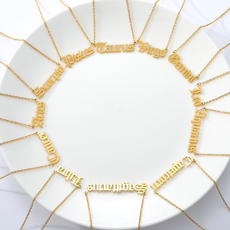 Statement-Halsketten mit zwölf Sternbildern