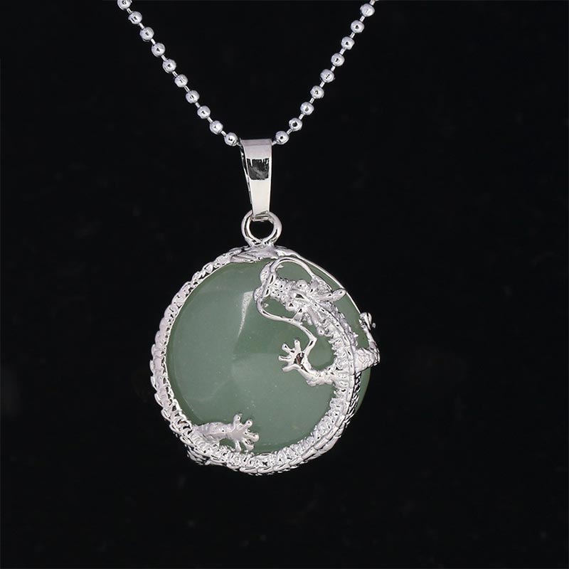 Carmiora Chinesischer Drache Naturquarz Kristall Heilung Energie Halskette Anhänger