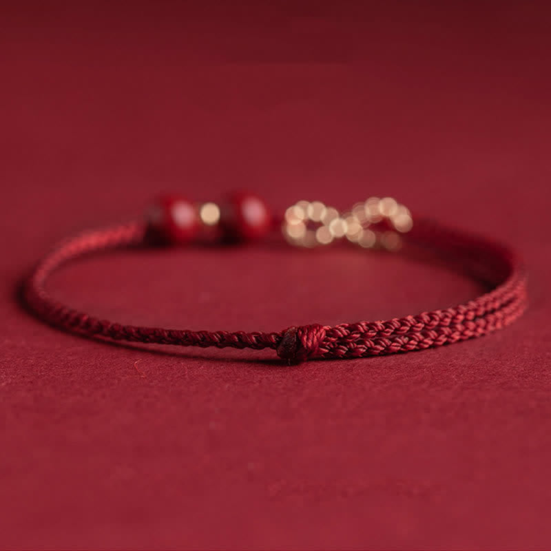 Carmiora Cinnabar Blessing Red String 14K Gold Infinity Symbol Armband Fußkettchen