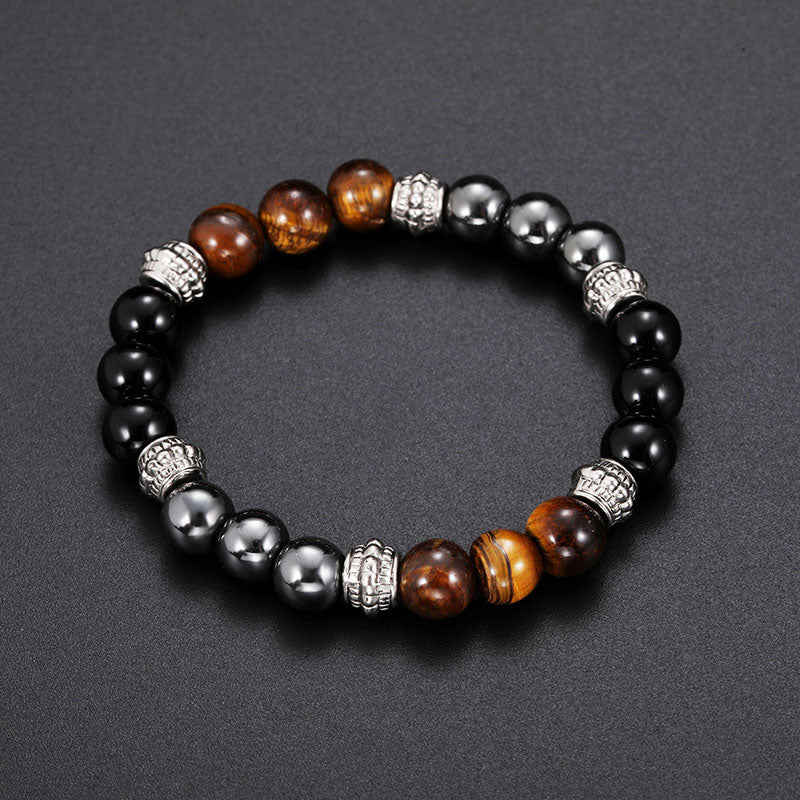 Carmiora-Tigerauge und Hämatit-Glücks- und Heilungsarmband