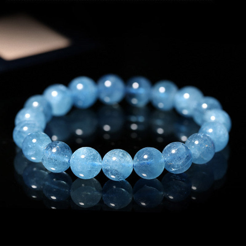 Carmiora Friedensheilungsarmband mit Aquamarinperlen