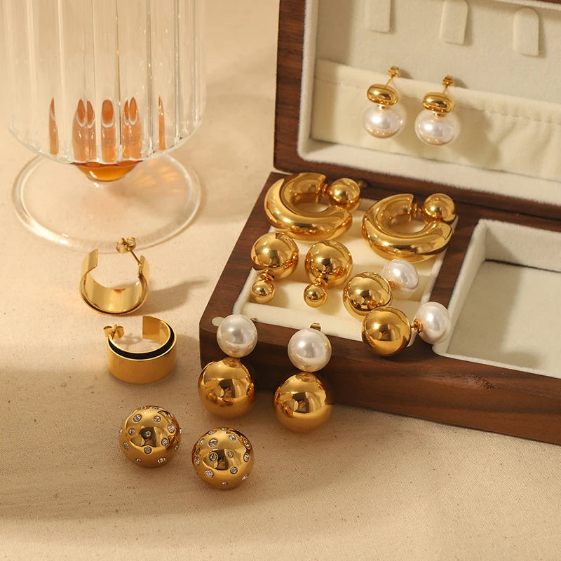 Perlenkugel-Ohrringe