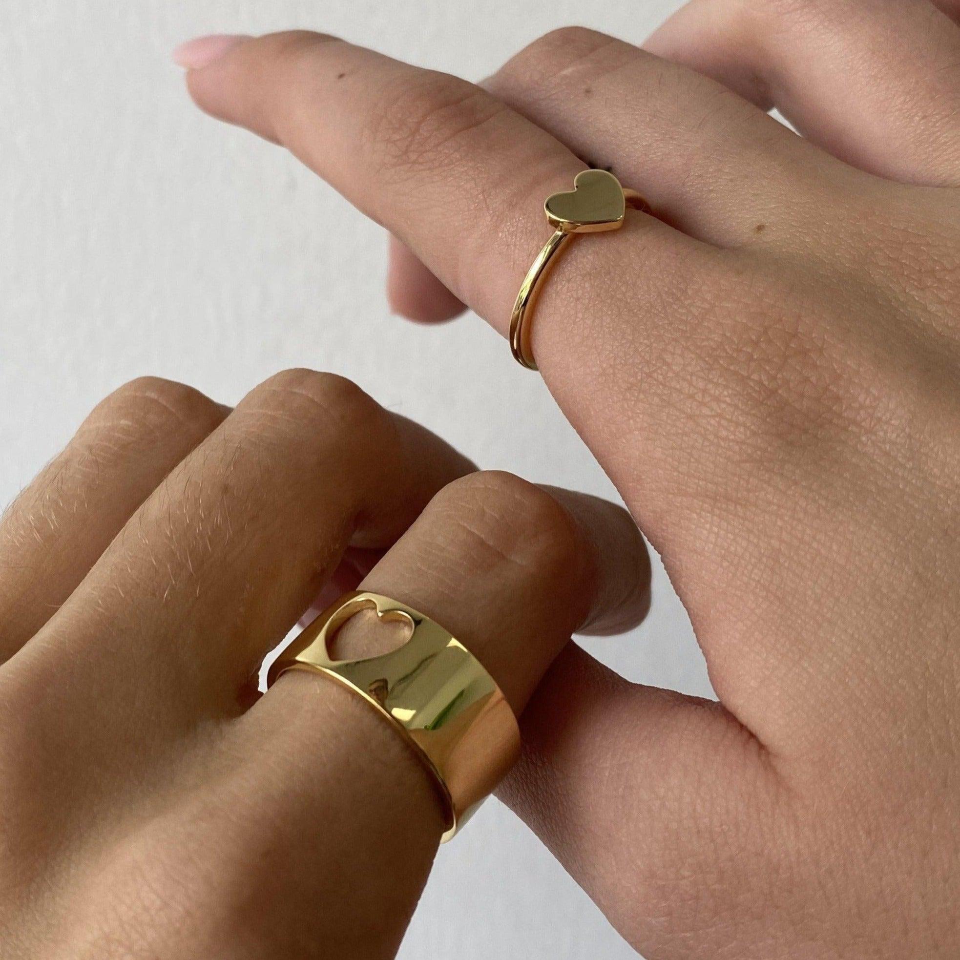 Verstellbares Herzring-Set