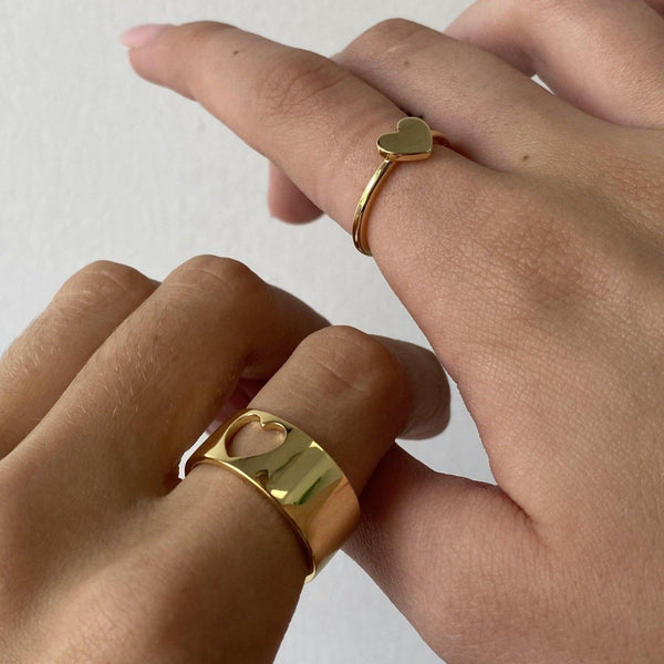 Verstellbares Herzring-Set