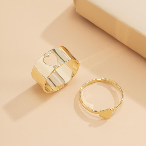 Verstellbares Herzring-Set