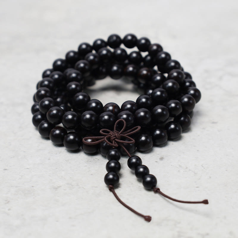 Carmiora 108 Mala Perlen Armband Gebet Meditation Sandelholz Elastisch