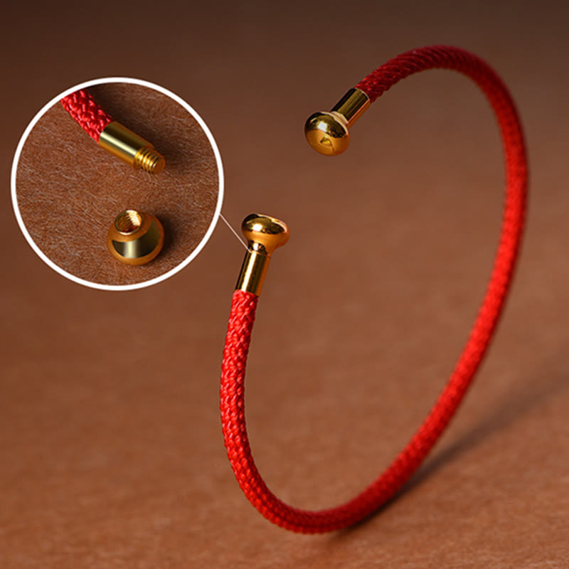 Carmiora Schlichtes Design, handgefertigtes Glücksgeflecht-Manschettenarmband