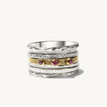 Alisa - 925er Silber Spinnerring mit Turmalinsteinen