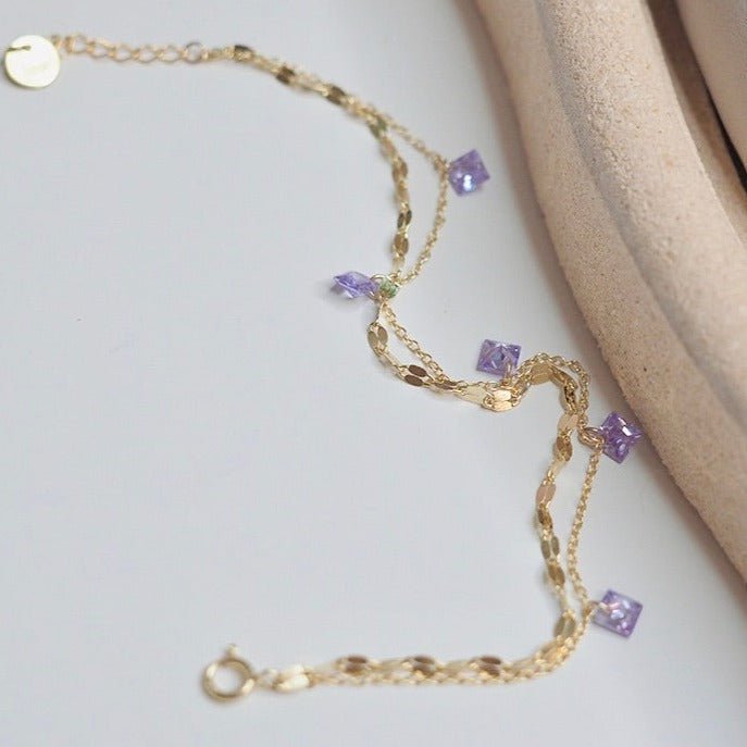 Amethyst-Armband (massives Silber)