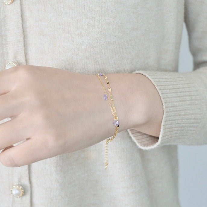 Amethyst-Armband (massives Silber)