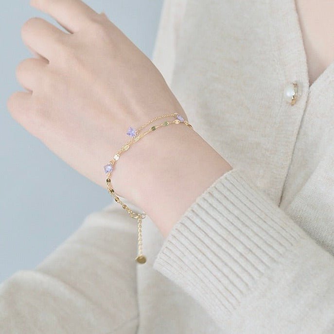 Amethyst-Armband (massives Silber)