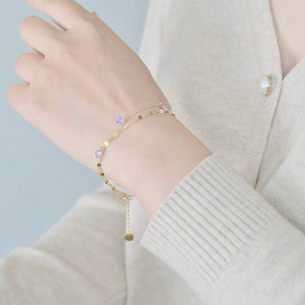 Amethyst-Armband (massives Silber)