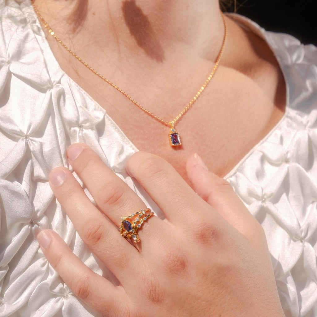 Amethyst Ring Set - Violet