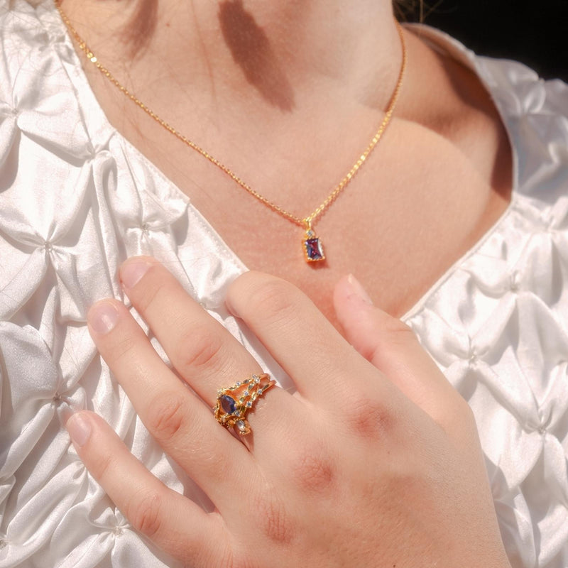 Amethyst Ring Set - Violet