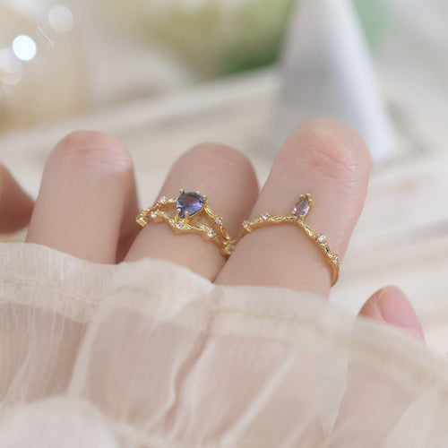 Amethyst Ring Set - Violet
