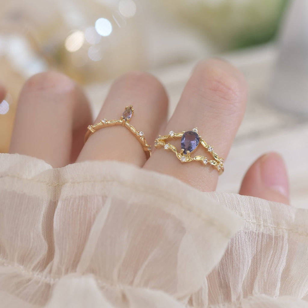 Amethyst Ring Set - Violet