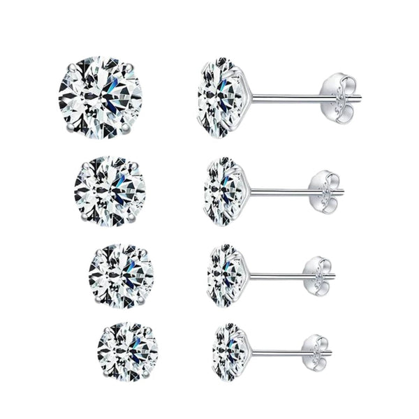 Silberne funkelnde Ohrringe