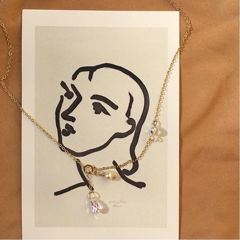 Österreichische Kristall & Perlen Halskette