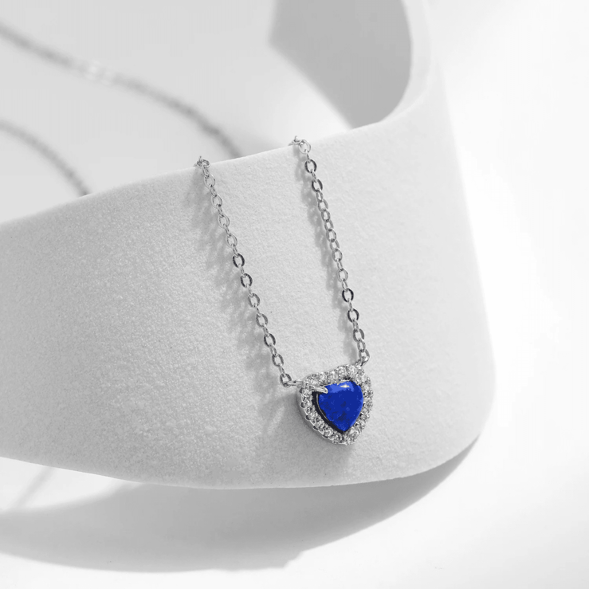 Blaue Herz Halskette - Azure Halo Herz Charm Halskette