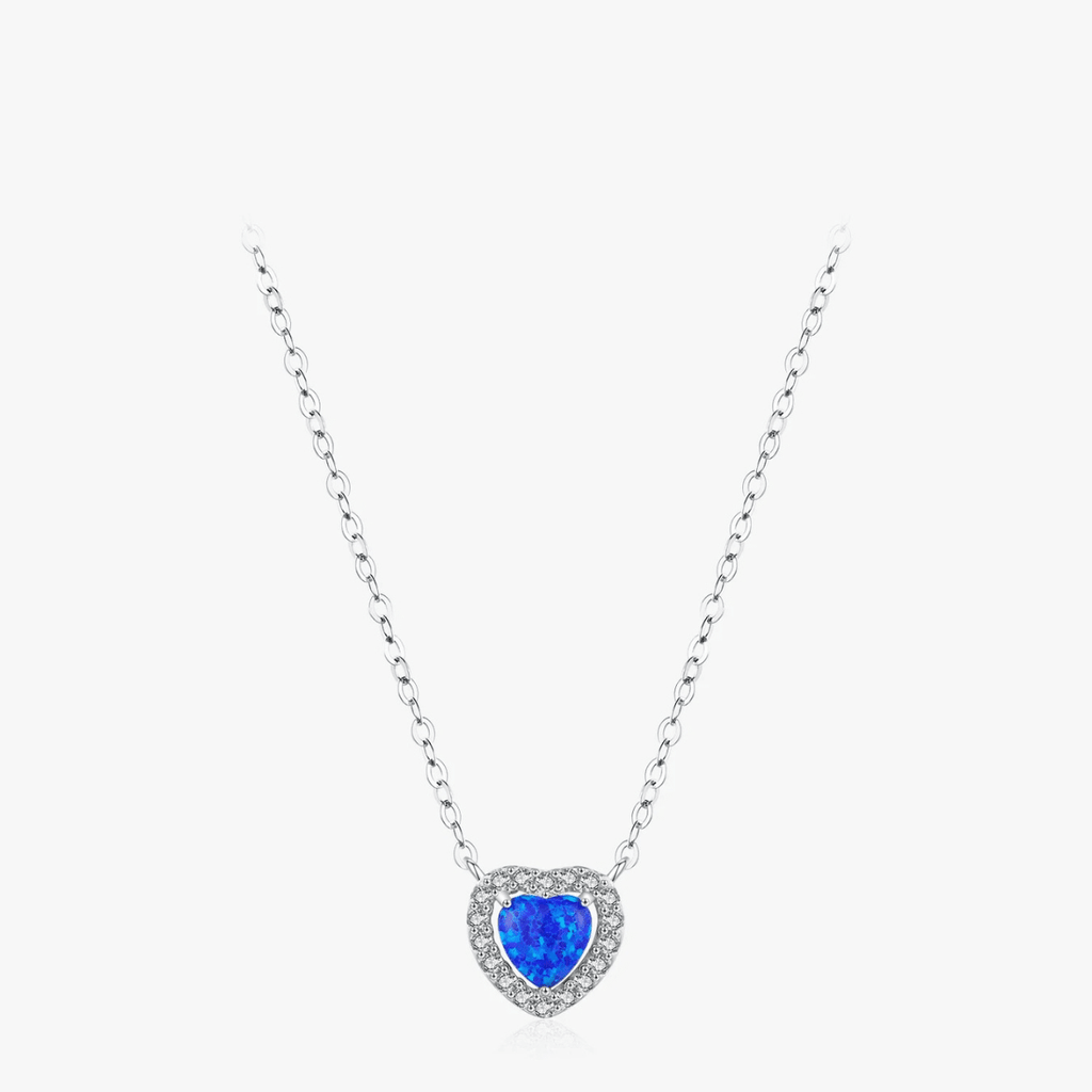 Blaue Herz Halskette - Azure Halo Herz Charm Halskette