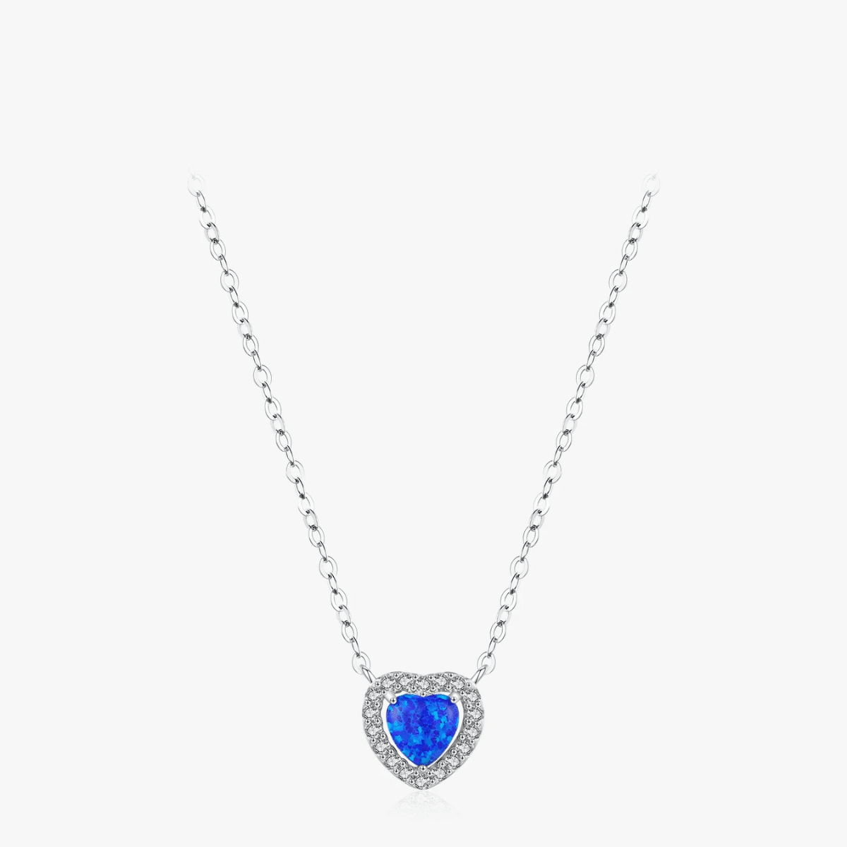 Blaue Herz Halskette - Azure Halo Herz Charm Halskette