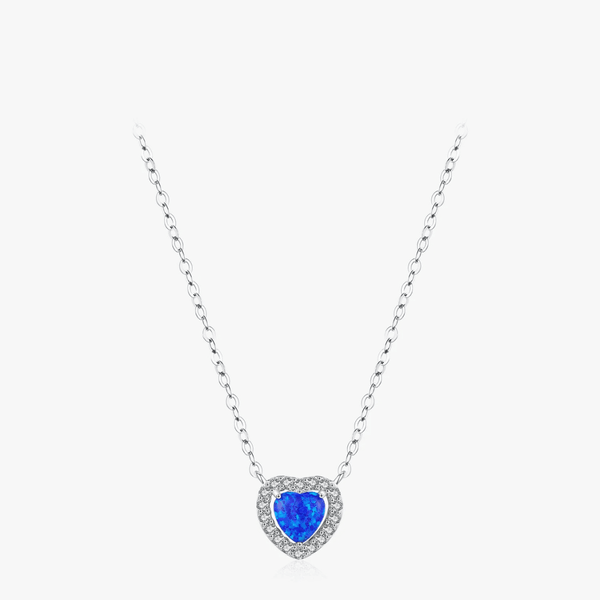 Blaue Herz Halskette - Azure Halo Herz Charm Halskette