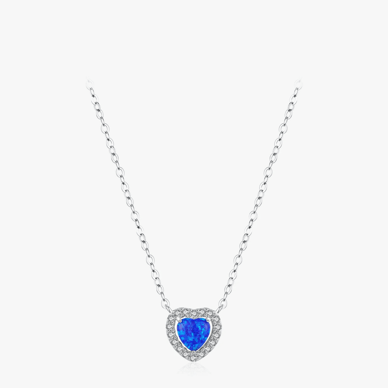 Blaue Herz Halskette - Azure Halo Herz Charm Halskette