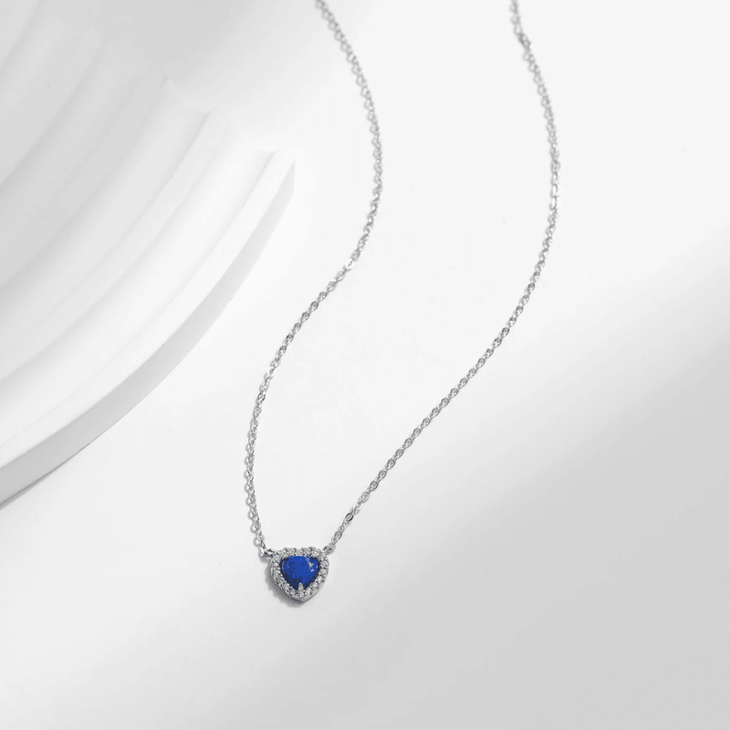 Blaue Herz Halskette - Azure Halo Herz Charm Halskette