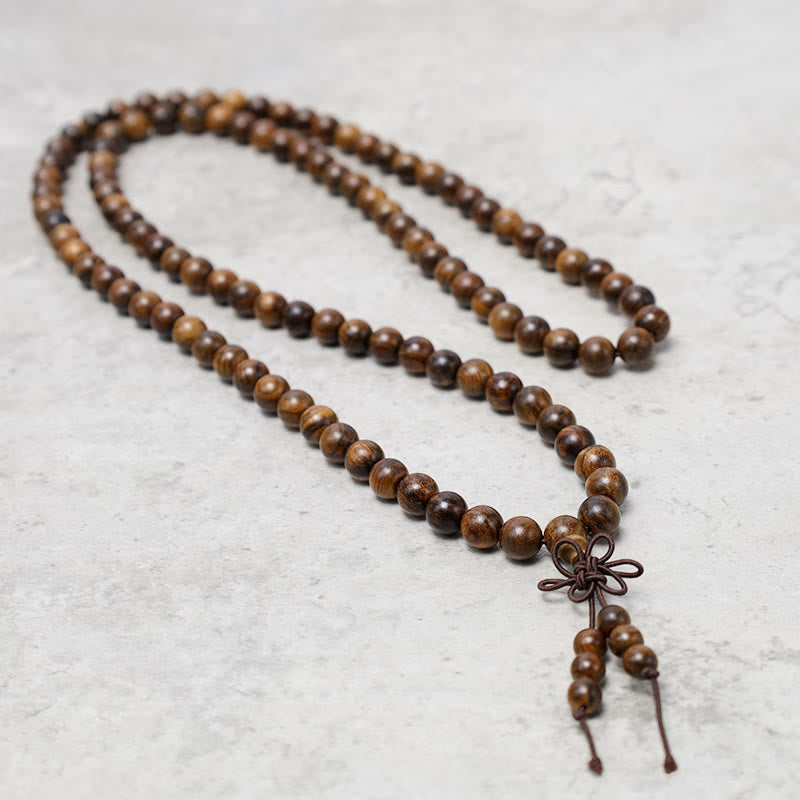 Carmiora 108 Mala Perlen Armband Gebet Meditation Sandelholz Elastisch