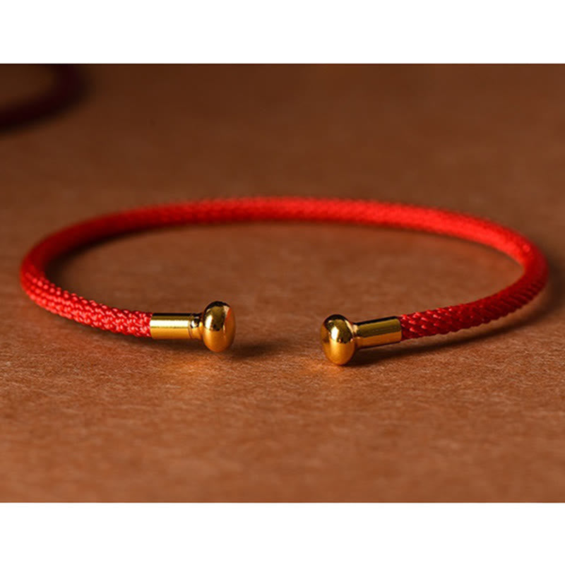 Carmiora Schlichtes Design, handgefertigtes Glücksgeflecht-Manschettenarmband