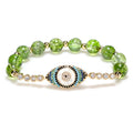 Carmiora Natürliches Peridot Evil Eye Fülle Armband