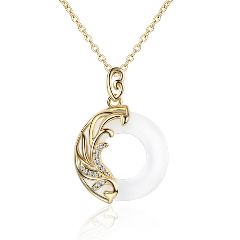 Carmiora Obsidian Chalcedon Meditation Halskette mit rundem Anhänger