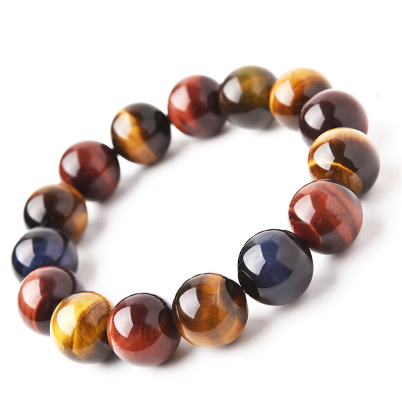 Carmiora Natürliches Tigerauge-Positive-Schutz-Armband
