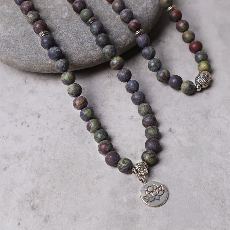 Carmiora Lotus Kristallstein 108 Perlen Mala Armband