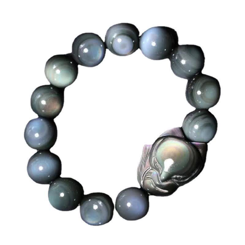 Carmiora Regenbogen-Obsidian-Fuchs-heilendes positives Armband