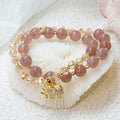 Carmiora Rosenquarz-Elefant-Heilenergie-Charm-Armband