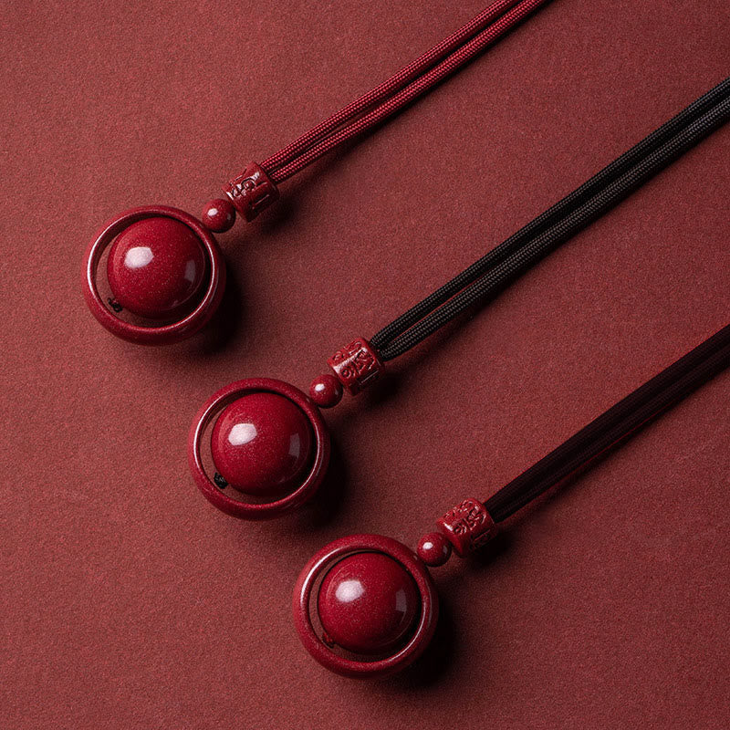 Carmiora Cinnabar Om Mani Padme Hum PiXiu Segen Glücksperlen-Halskettenanhänger