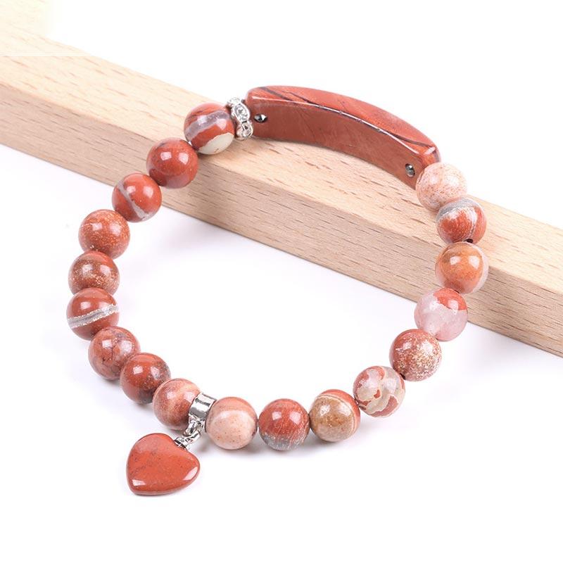 Carmiora natürliches Quarz-Liebes-Herz-Heilperlen-Armband