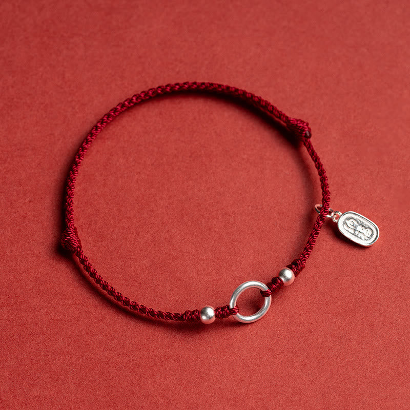 Carmiora Armband aus 925er-Sterlingsilber, Glück, Glück, Frieden, Freude, Lotus, Frieden, Schnalle, rote Schnur